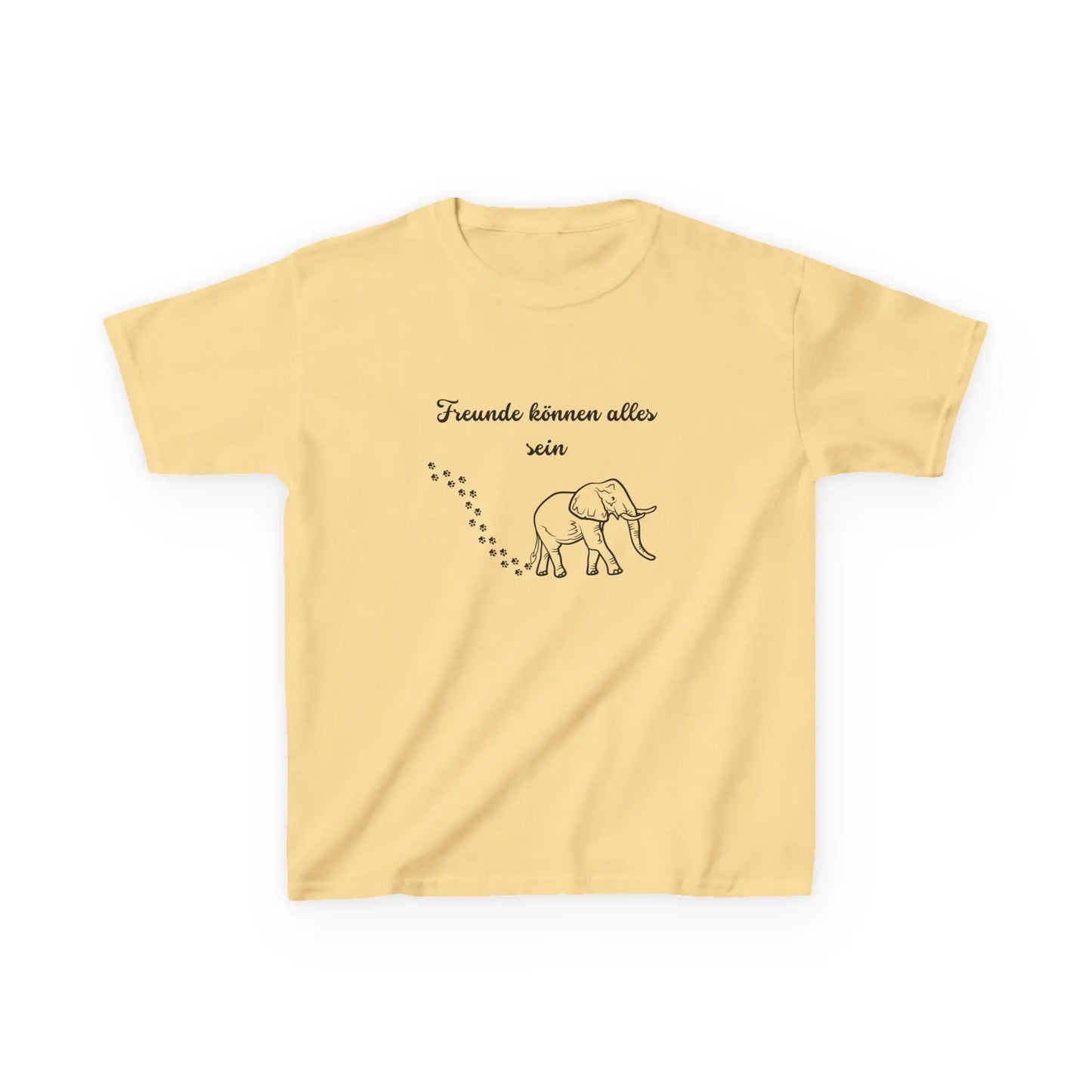 Cute Elephant Quote Kids Tee - "Freunde können alles sein" - Perfect for Playdates & Special Occasions - So ist Leben
