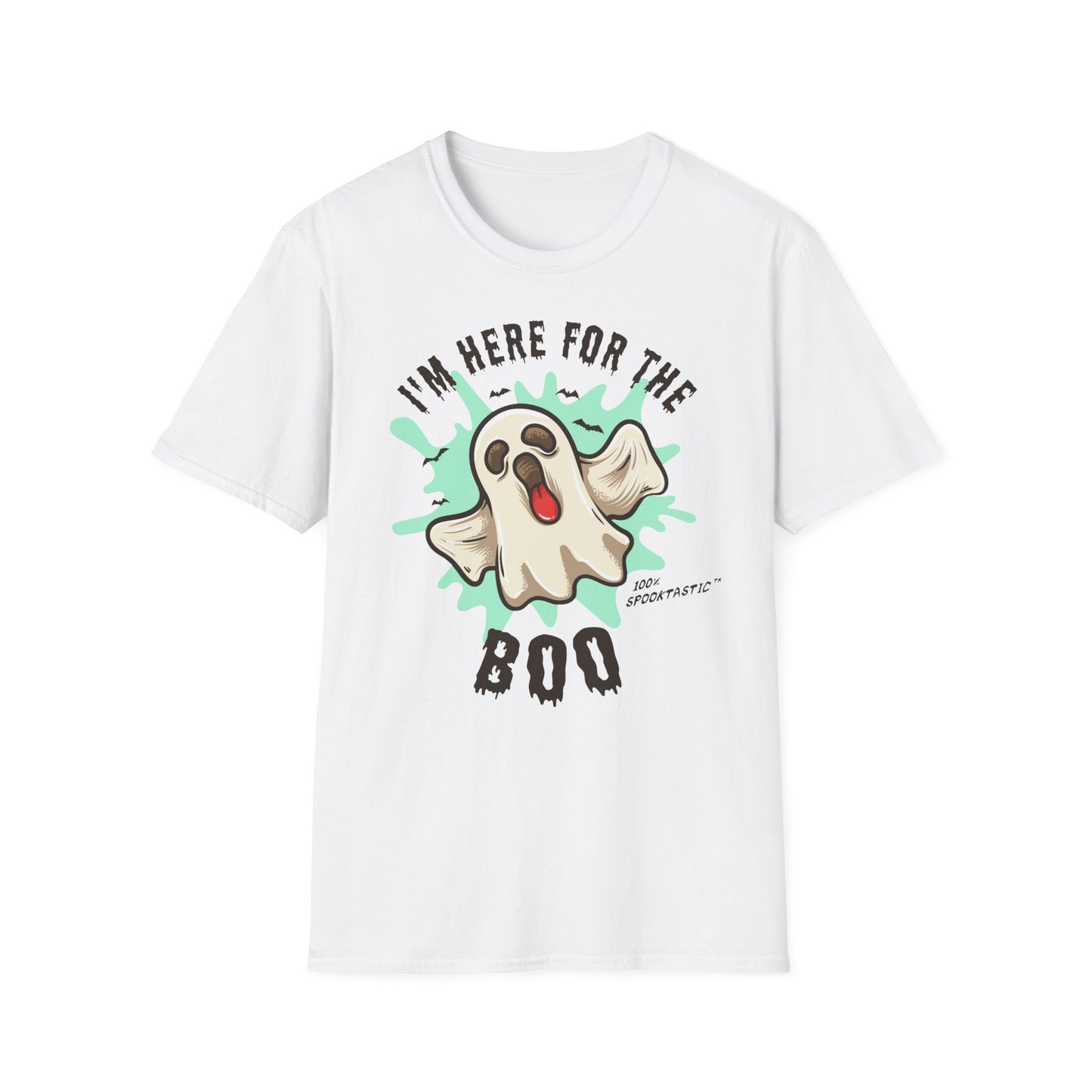 Halloween Ghost T-Shirt, I’m Here for the Boo Tee, Unisex Graphic Shirt, Spooky Season Top, Fun Costume T-Shirt Printify
