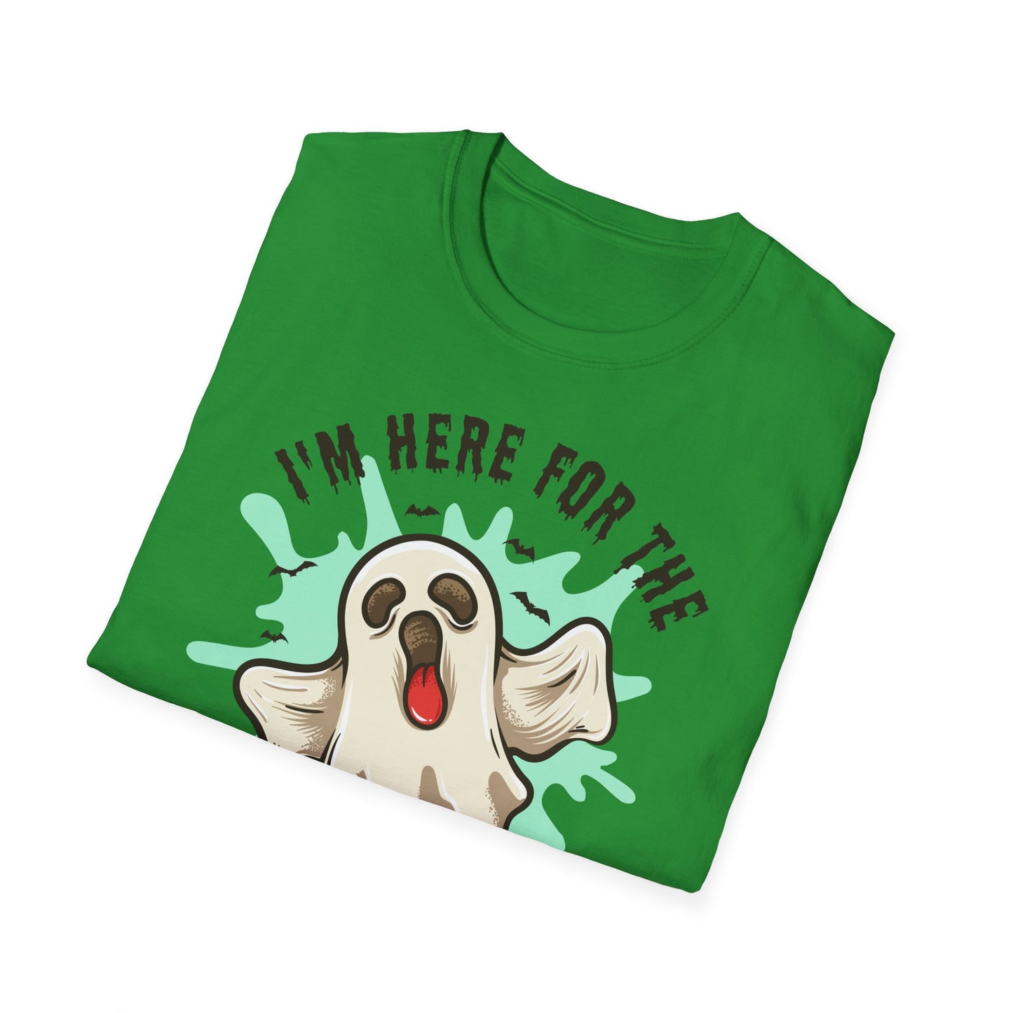 Halloween Ghost T-Shirt, I’m Here for the Boo Tee, Unisex Graphic Shirt, Spooky Season Top, Fun Costume T-Shirt Printify