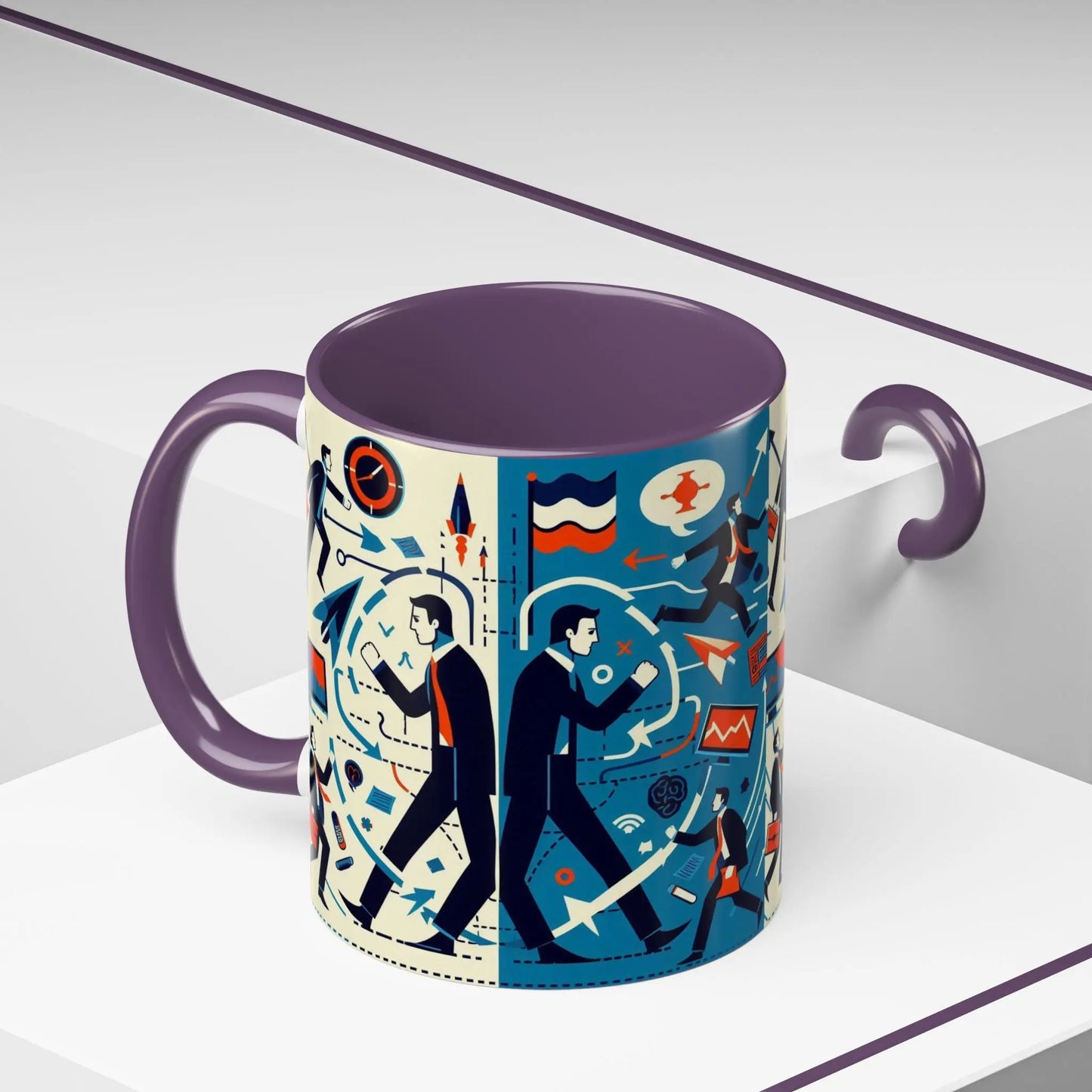Motivierende Business-Kaffeetasse – 11 & 15oz Accent-Tasse mit Work-Life-Design. - So ist Leben
