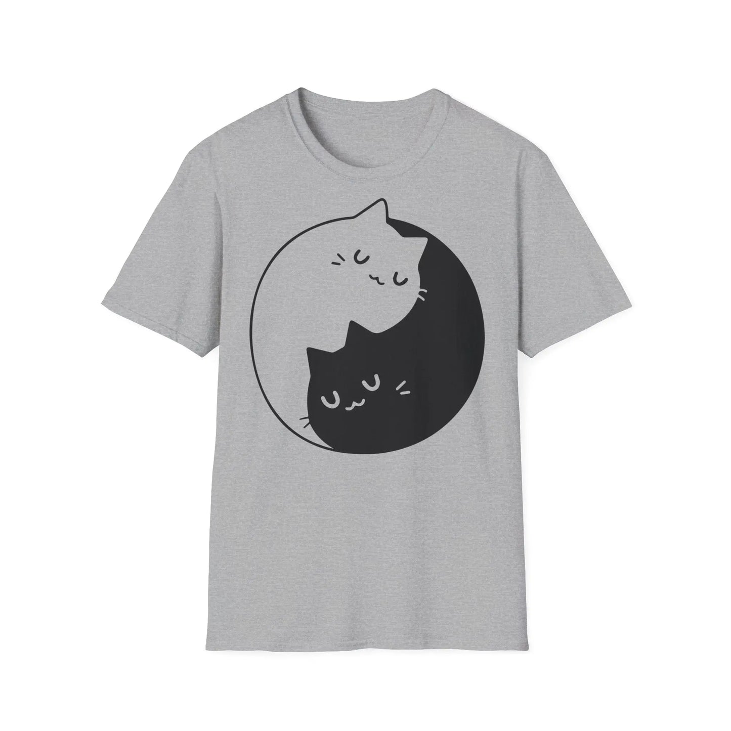 Yin-Yang Katzen Unisex Softstyle T-Shirt: Kuschelig, stilvoll, komfortabel, elegant - So ist Leben