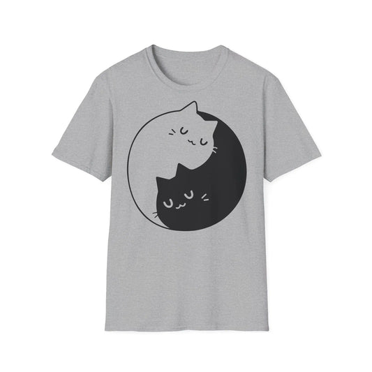 Yin-Yang Katzen Unisex Softstyle T-Shirt: Kuschelig, stilvoll, komfortabel, elegant - So ist Leben