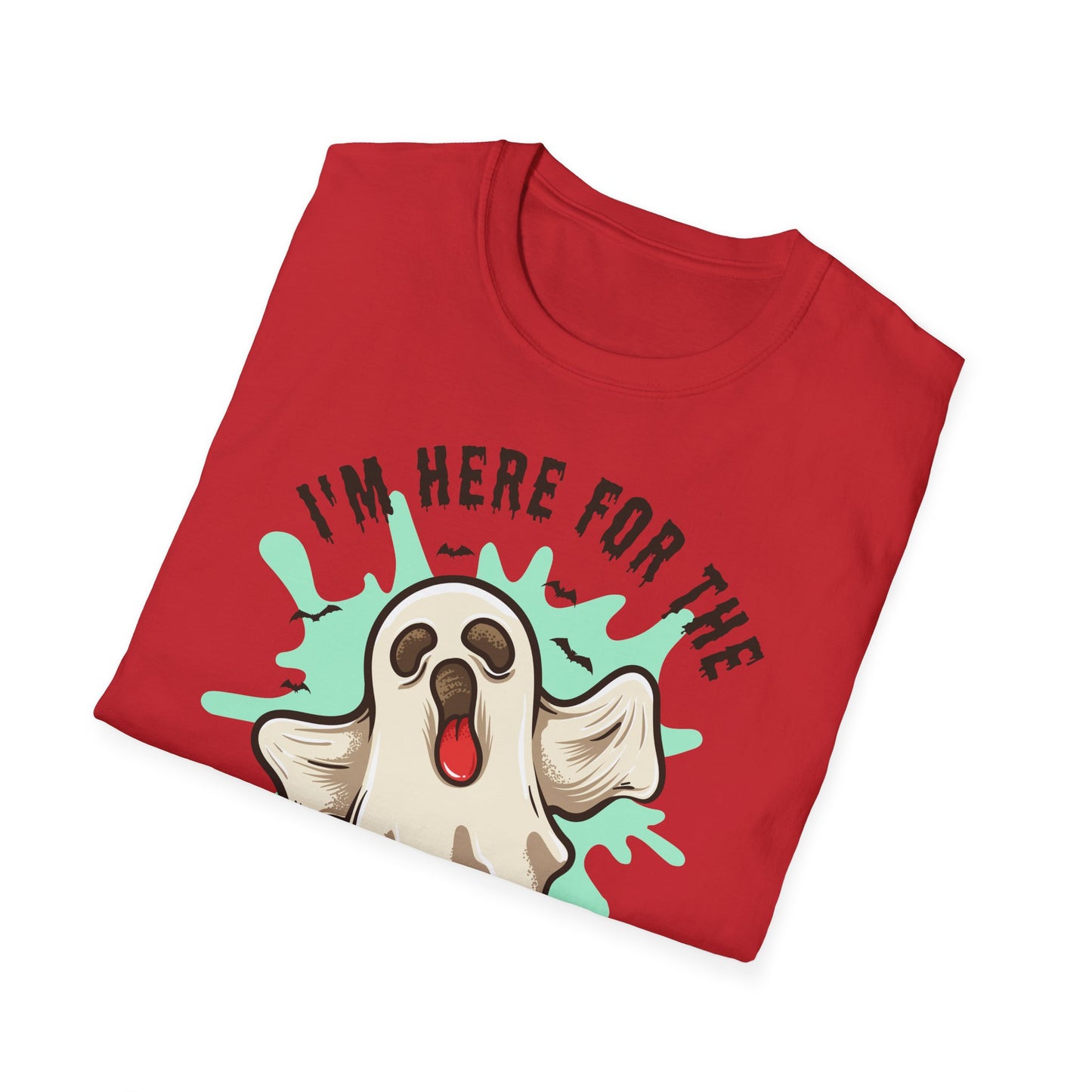 Halloween Ghost T-Shirt, I’m Here for the Boo Tee, Unisex Graphic Shirt, Spooky Season Top, Fun Costume T-Shirt Printify