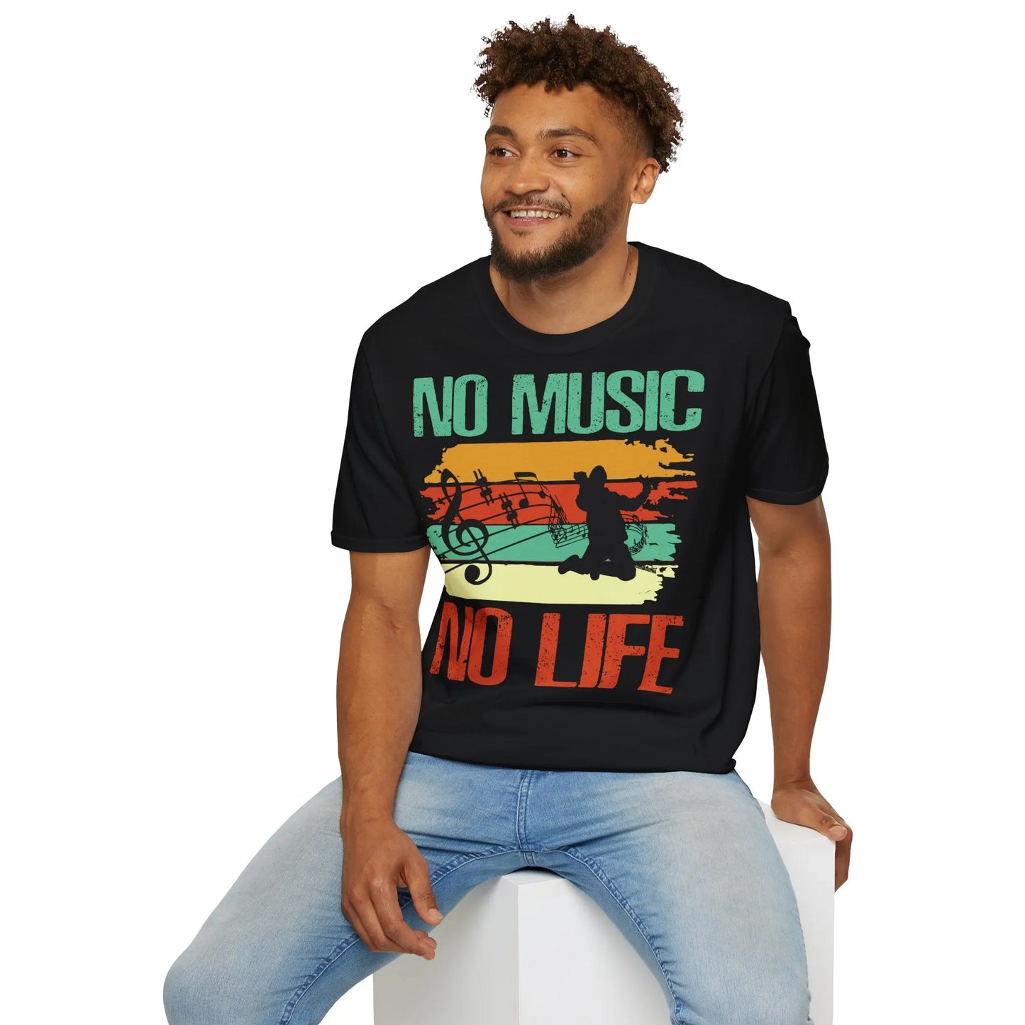 No Music No Life Unisex Softstyle T-Shirt - Perfect Gift for Music Lovers - So ist Leben