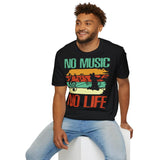 No Music No Life Unisex Softstyle T-Shirt - Perfect Gift for Music Lovers - So ist Leben