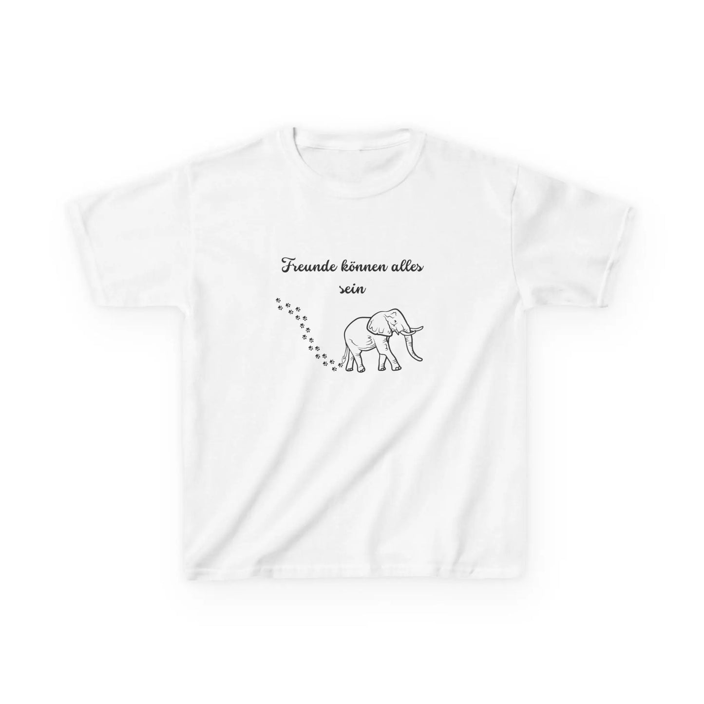 Cute Elephant Quote Kids Tee - "Freunde können alles sein" - Perfect for Playdates & Special Occasions - So ist Leben