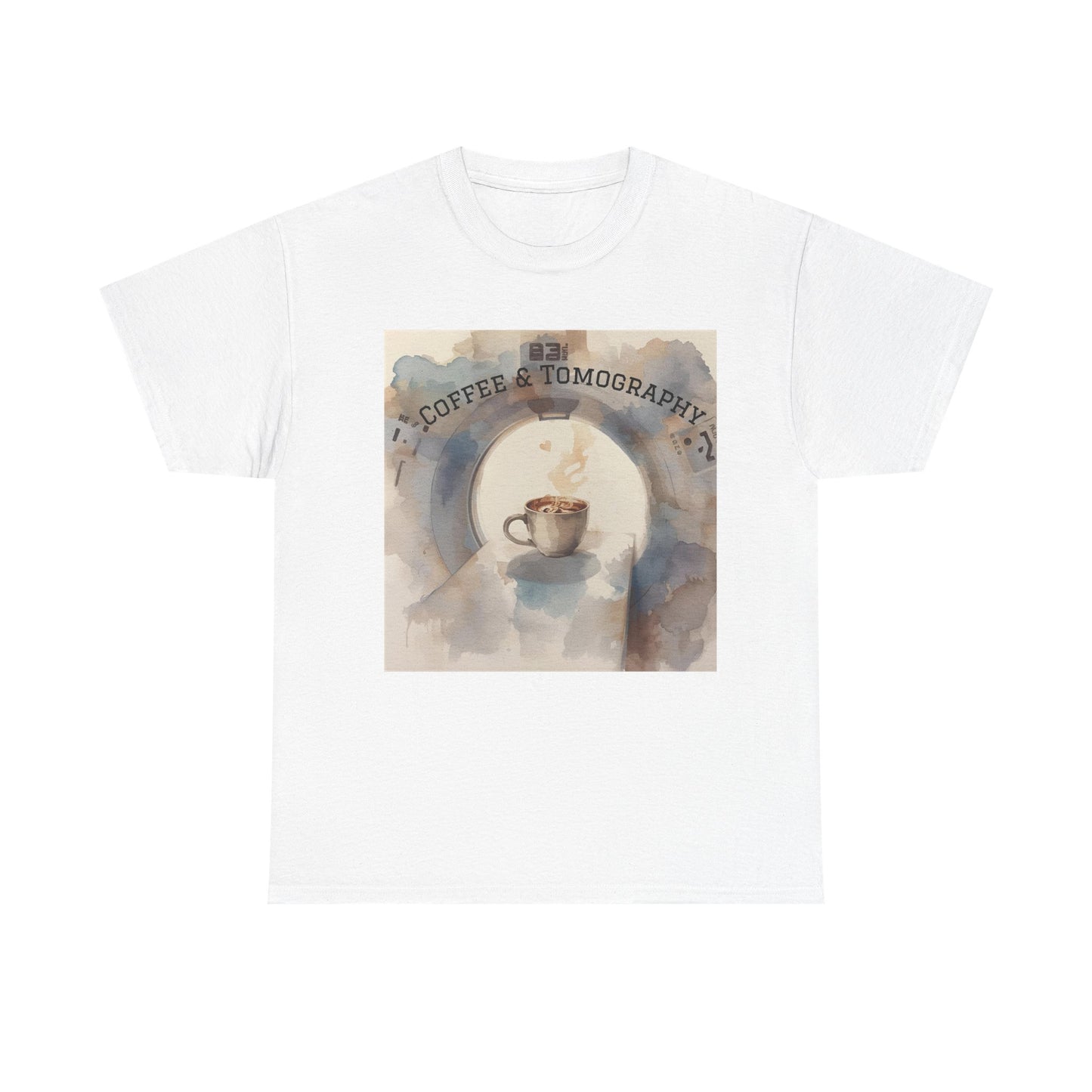 Coffee & Tomography Tee, Artsy Coffee Lover Shirt, Unisex Cotton T-Shirt, Gift for Coffee Enthusiasts, Casual Wear, Coffee Culture Fashion Printify