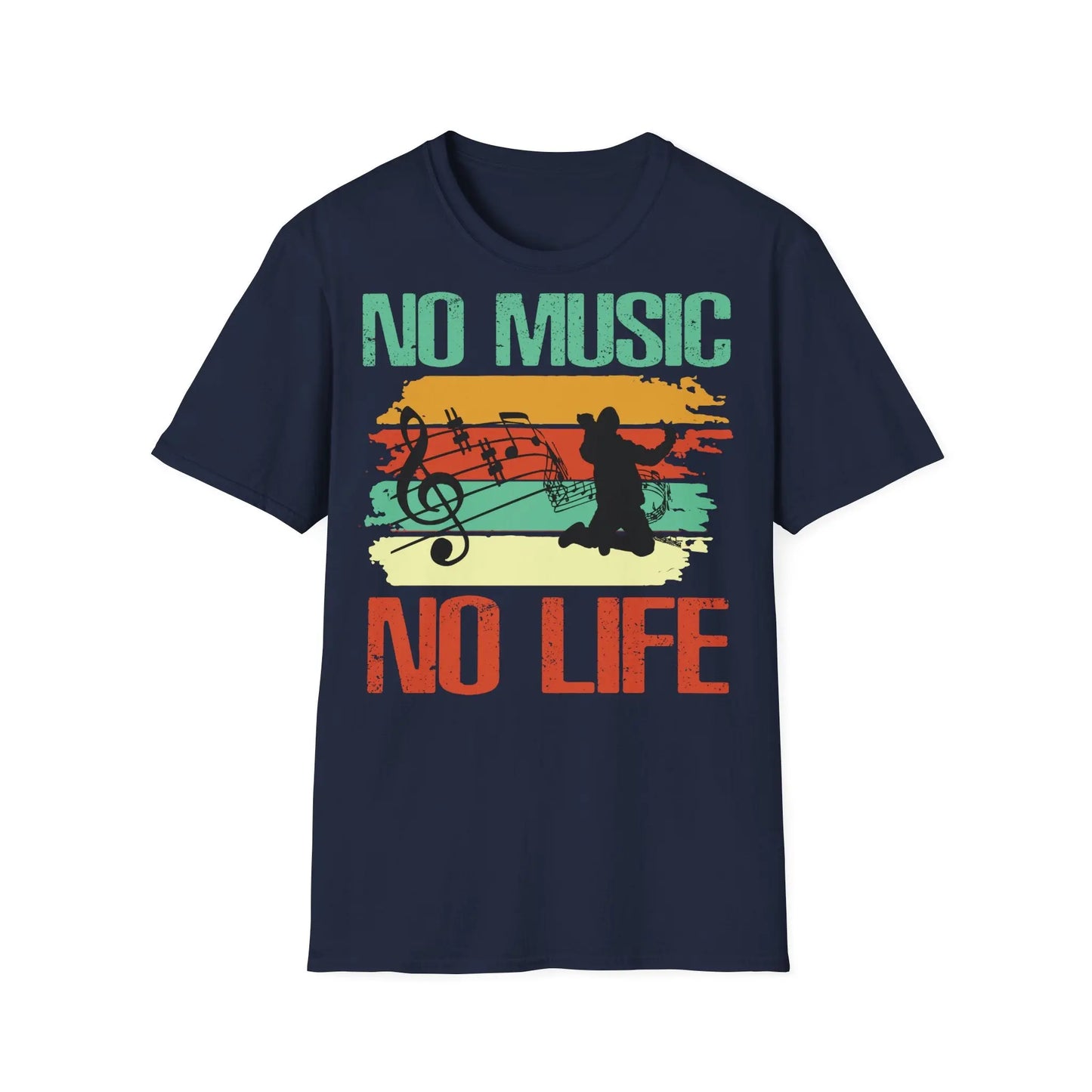 No Music No Life Unisex Softstyle T-Shirt - Perfect Gift for Music Lovers - So ist Leben