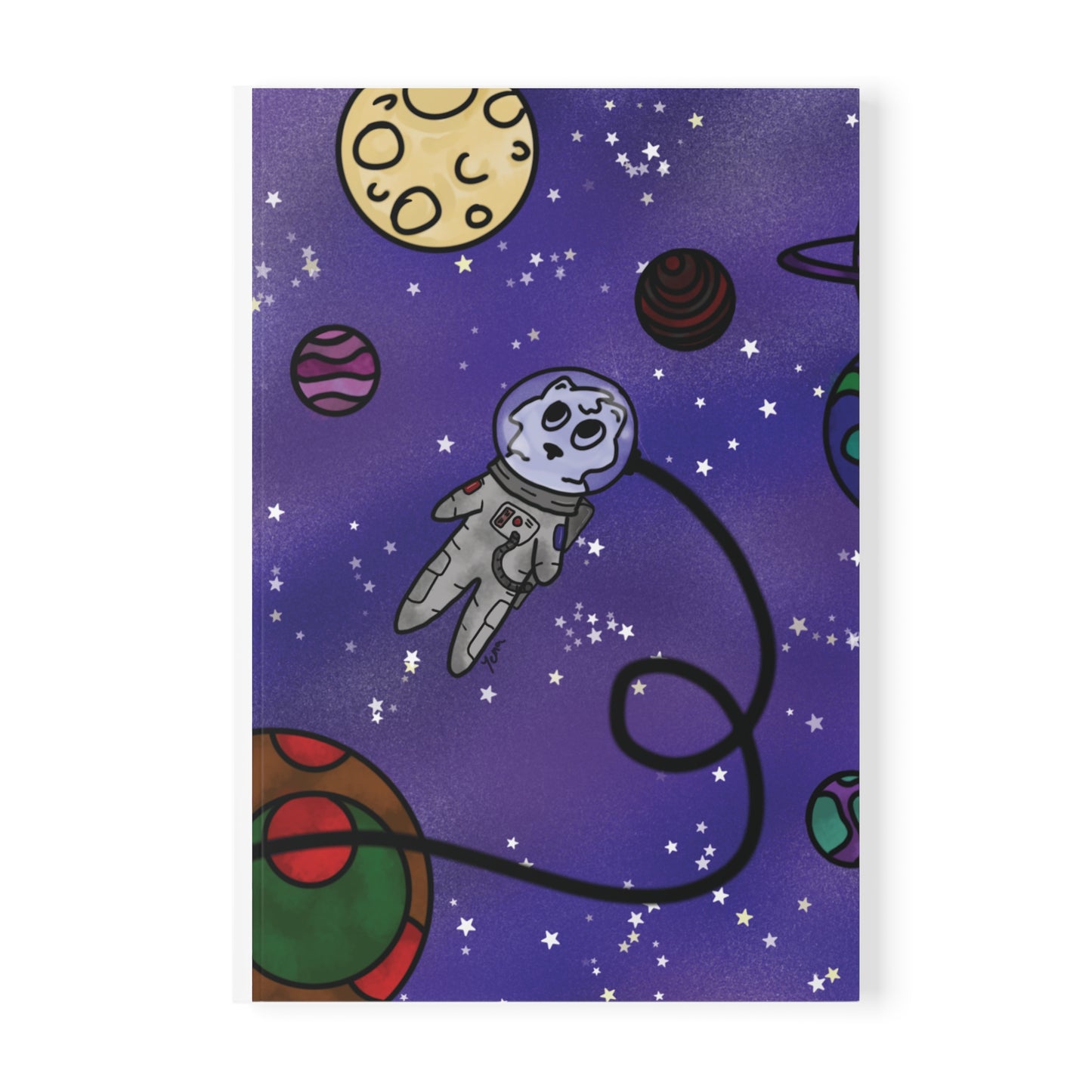 Cosmic Adventure Softcover Notebook | A5 Astronaut Design, Journal for Space Lovers, Gift for Students, Sketchbook, Notebook for Kids Printify