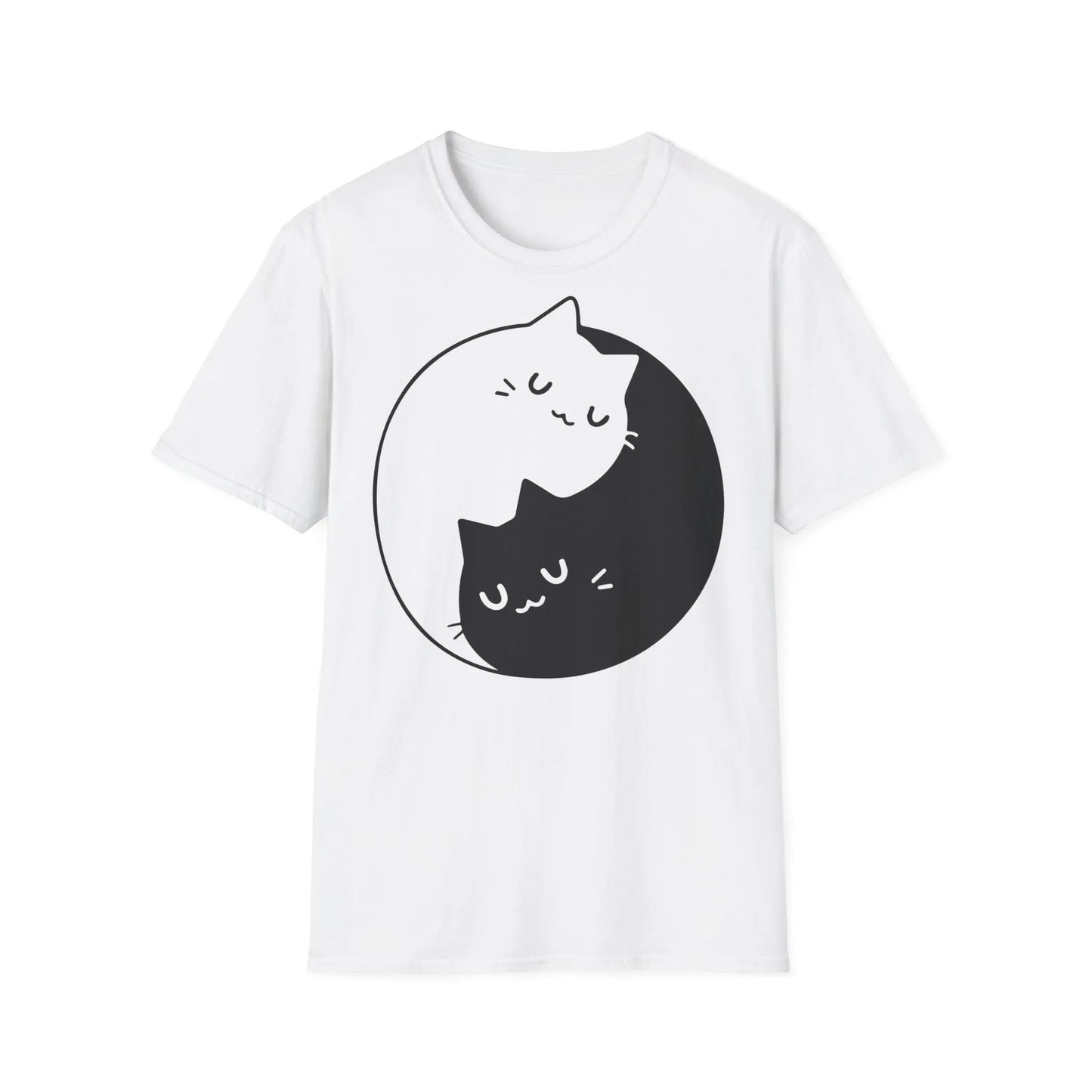 Yin-Yang Katzen Unisex Softstyle T-Shirt: Kuschelig, stilvoll, komfortabel, elegant - So ist Leben