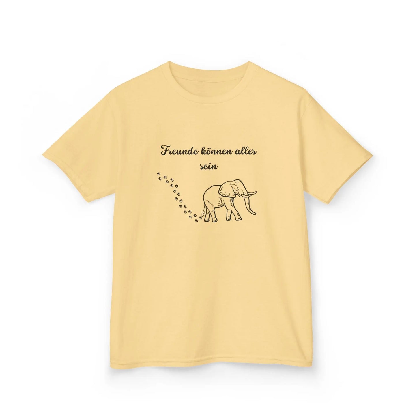 Cute Elephant Quote Kids Tee - "Freunde können alles sein" - Perfect for Playdates & Special Occasions - So ist Leben