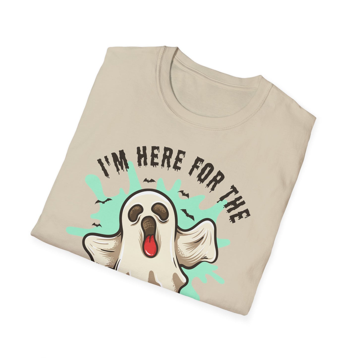 Halloween Ghost T-Shirt, I’m Here for the Boo Tee, Unisex Graphic Shirt, Spooky Season Top, Fun Costume T-Shirt Printify