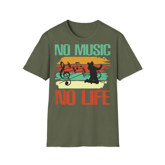 No Music No Life Unisex Softstyle T-Shirt - Perfect Gift for Music Lovers - So ist Leben
