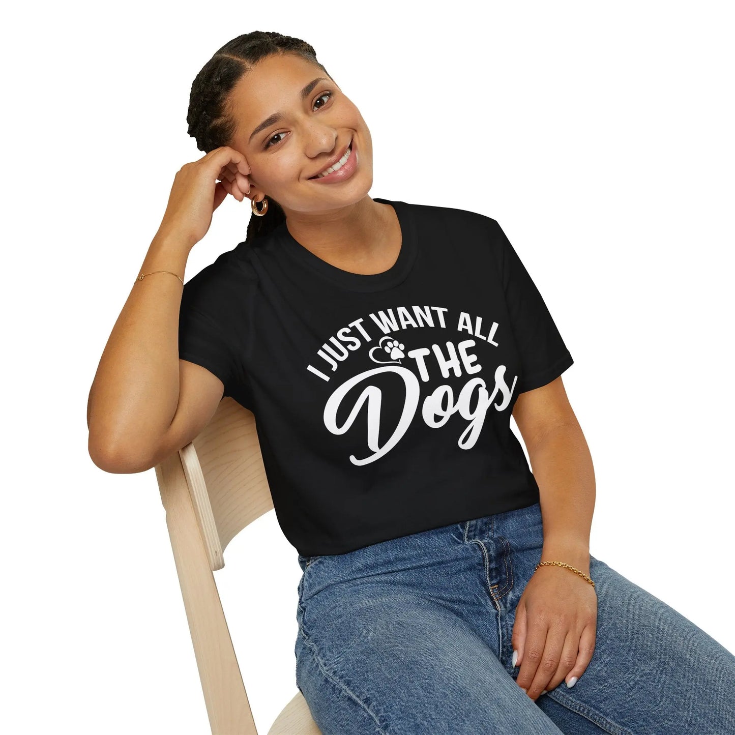 I Just Want All the Dogs Unisex Softstyle T-Shirt – Perfect for Dog Lovers - So ist Leben