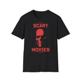 Scary Movies Unisex Softstyle T-Shirt, Halloween Apparel, Movie Night Tee, Horror Fan Gift, Casual Wear Printify