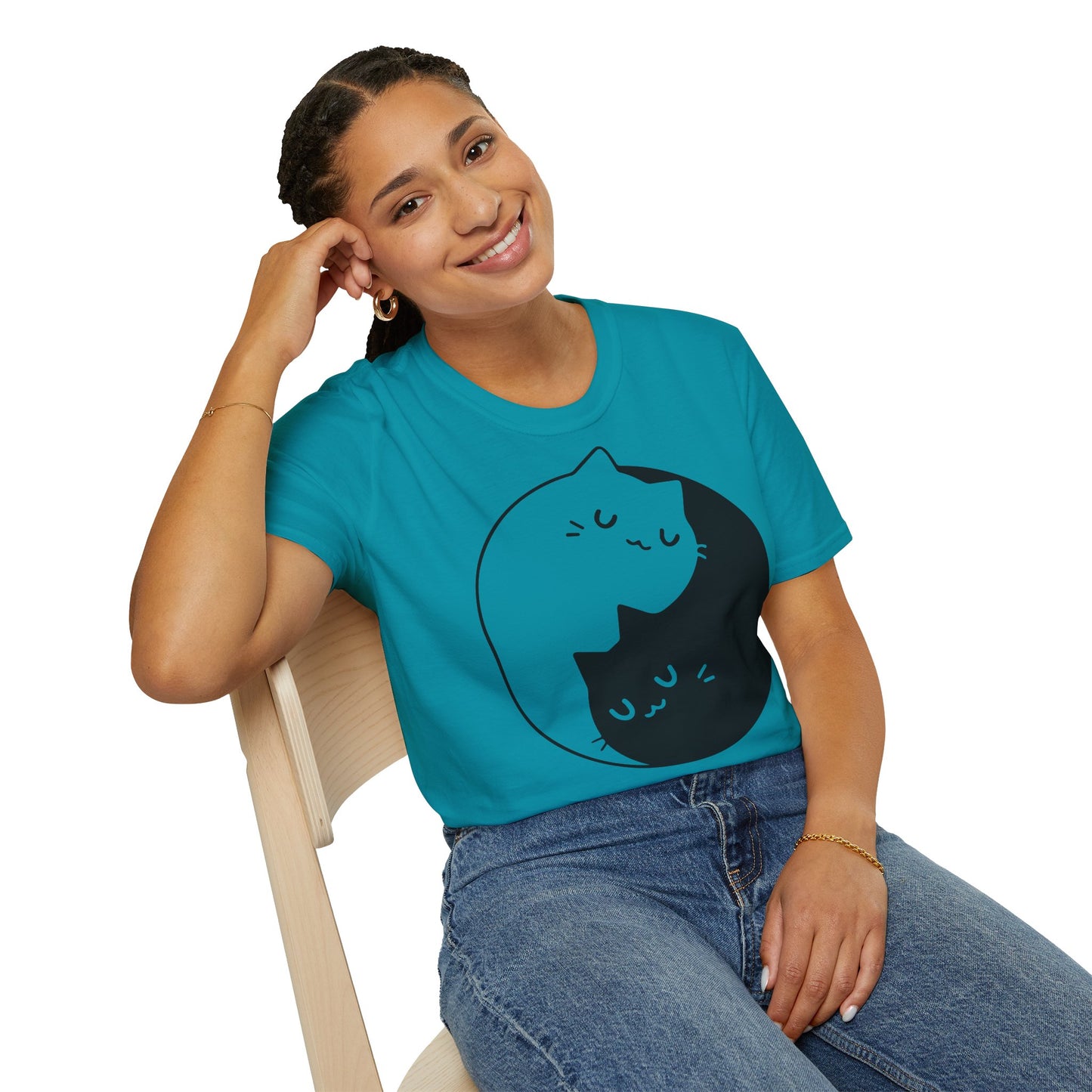 Yin-Yang Katzen Unisex Softstyle T-Shirt: Kuschelig, stilvoll, komfortabel, elegant