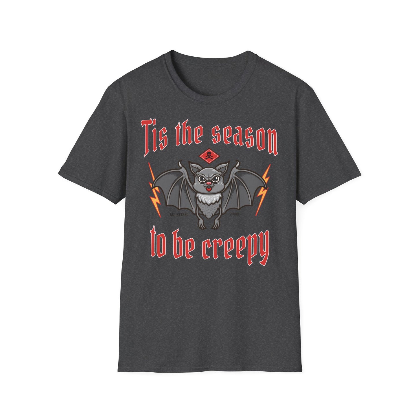 Halloween Creepy Bat Unisex T-Shirt, Cute Halloween Tee, Spooky Season Shirt, Fun Costume Top, Gift for Halloween Lovers Printify