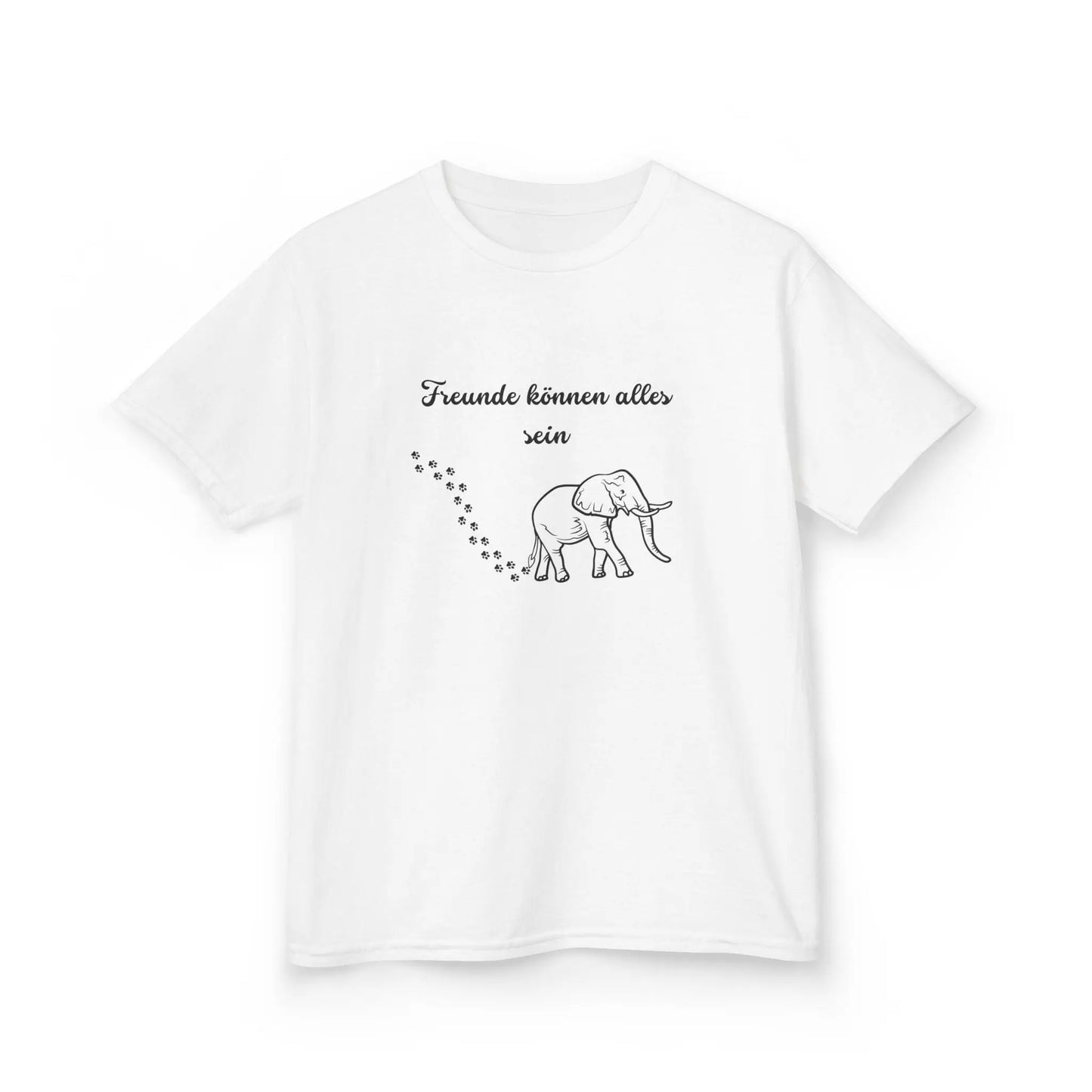 Cute Elephant Quote Kids Tee - "Freunde können alles sein" - Perfect for Playdates & Special Occasions - So ist Leben