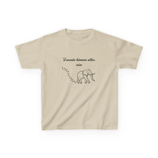 Cute Elephant Quote Kids Tee - "Freunde können alles sein" - Perfect for Playdates & Special Occasions - So ist Leben