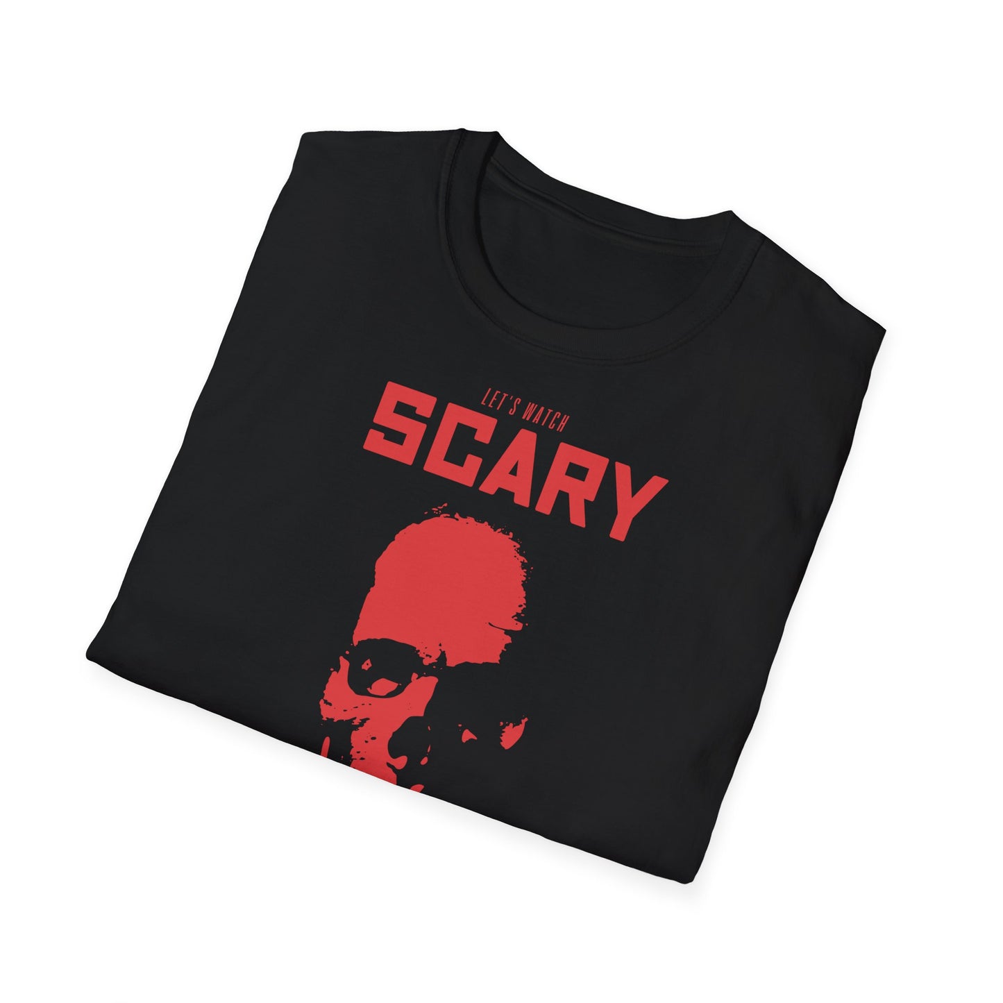 Scary Movies Unisex Softstyle T-Shirt, Halloween Apparel, Movie Night Tee, Horror Fan Gift, Casual Wear Printify