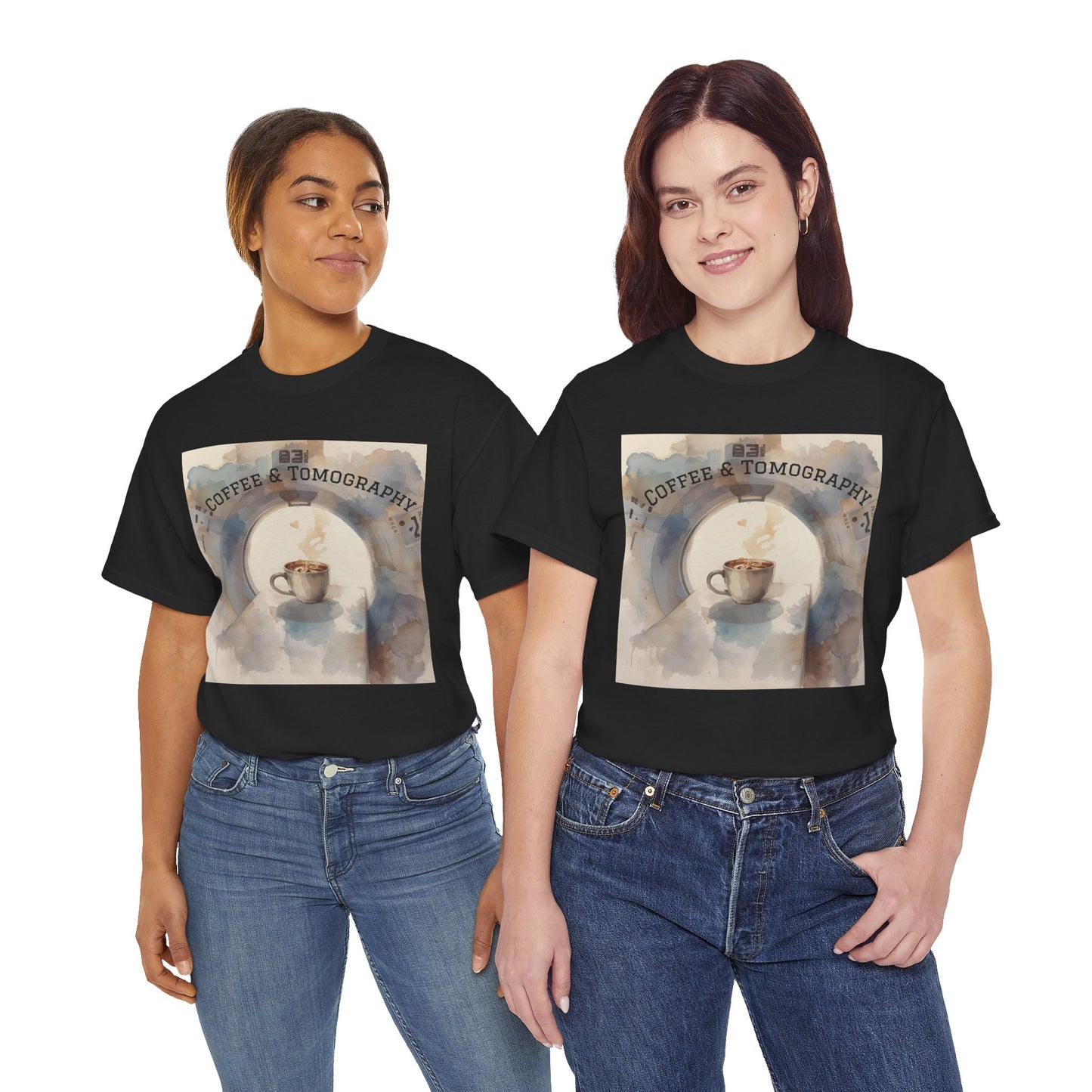 Coffee & Tomography Tee, Artsy Coffee Lover Shirt, Unisex Cotton T-Shirt, Gift for Coffee Enthusiasts, Casual Wear, Coffee Culture Fashion Printify