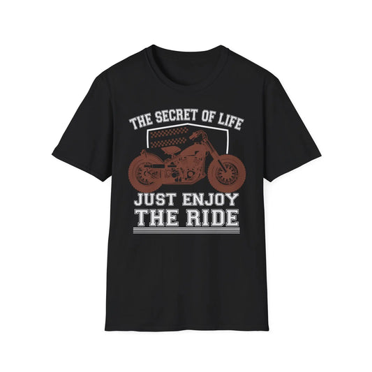 Motivational Motorcycle T-Shirt - 'The Secret of Life: Just Enjoy the Ride' - So ist Leben