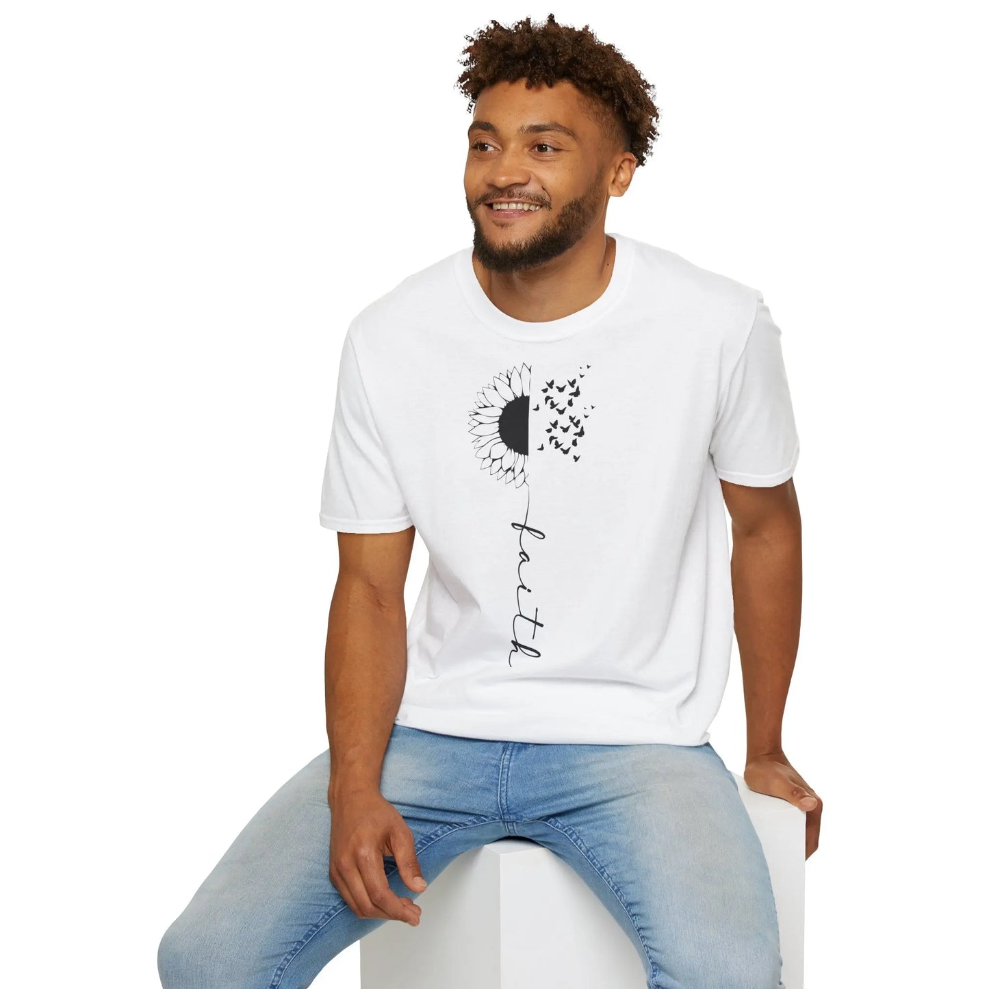 Faith Sunflower Unisex Softstyle T-Shirt - Inspirational Graphic Tee - So ist Leben