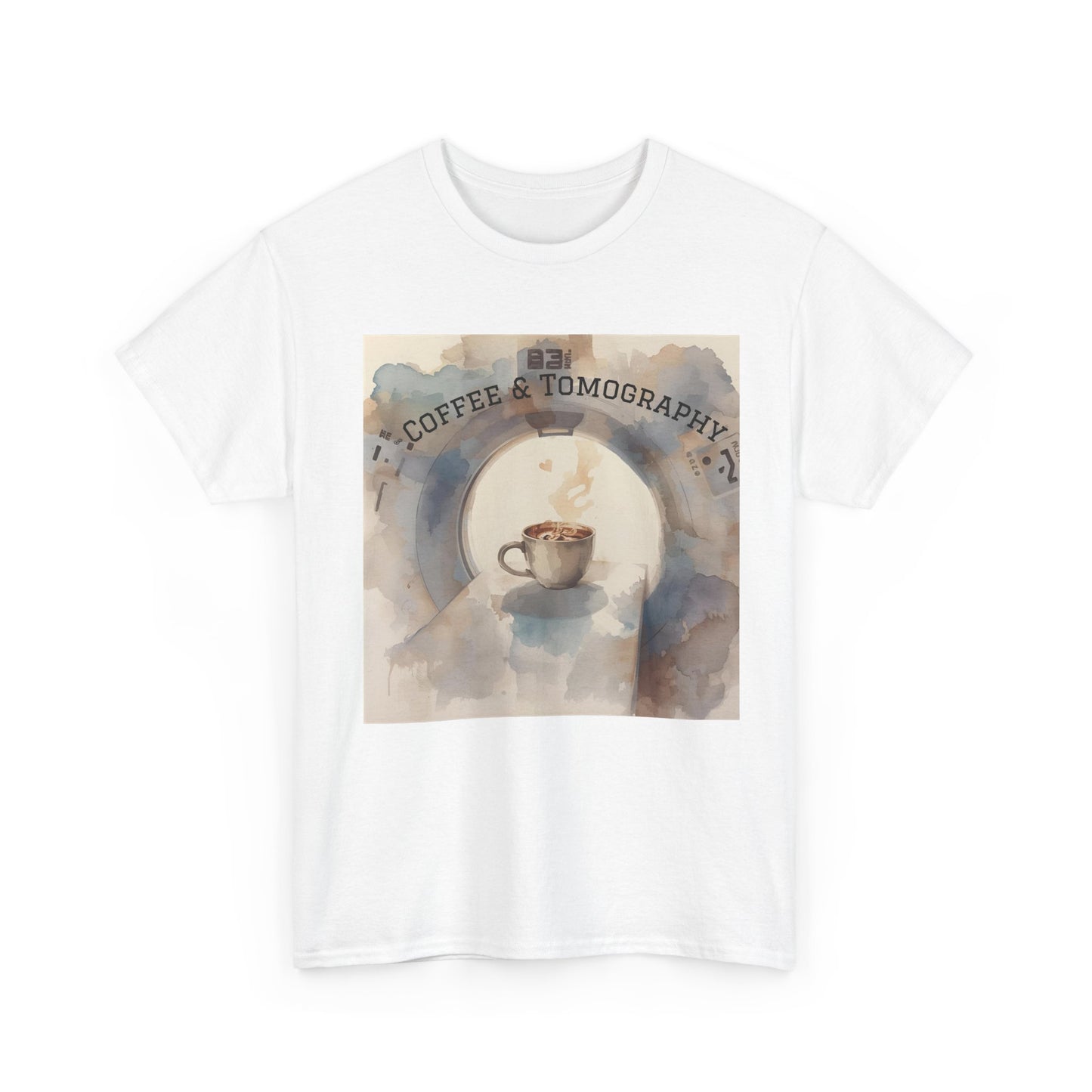 Coffee & Tomography Tee, Artsy Coffee Lover Shirt, Unisex Cotton T-Shirt, Gift for Coffee Enthusiasts, Casual Wear, Coffee Culture Fashion Printify