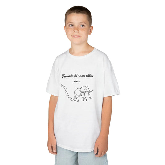 Cute Elephant Quote Kids Tee - "Freunde können alles sein" - Perfect for Playdates & Special Occasions - So ist Leben