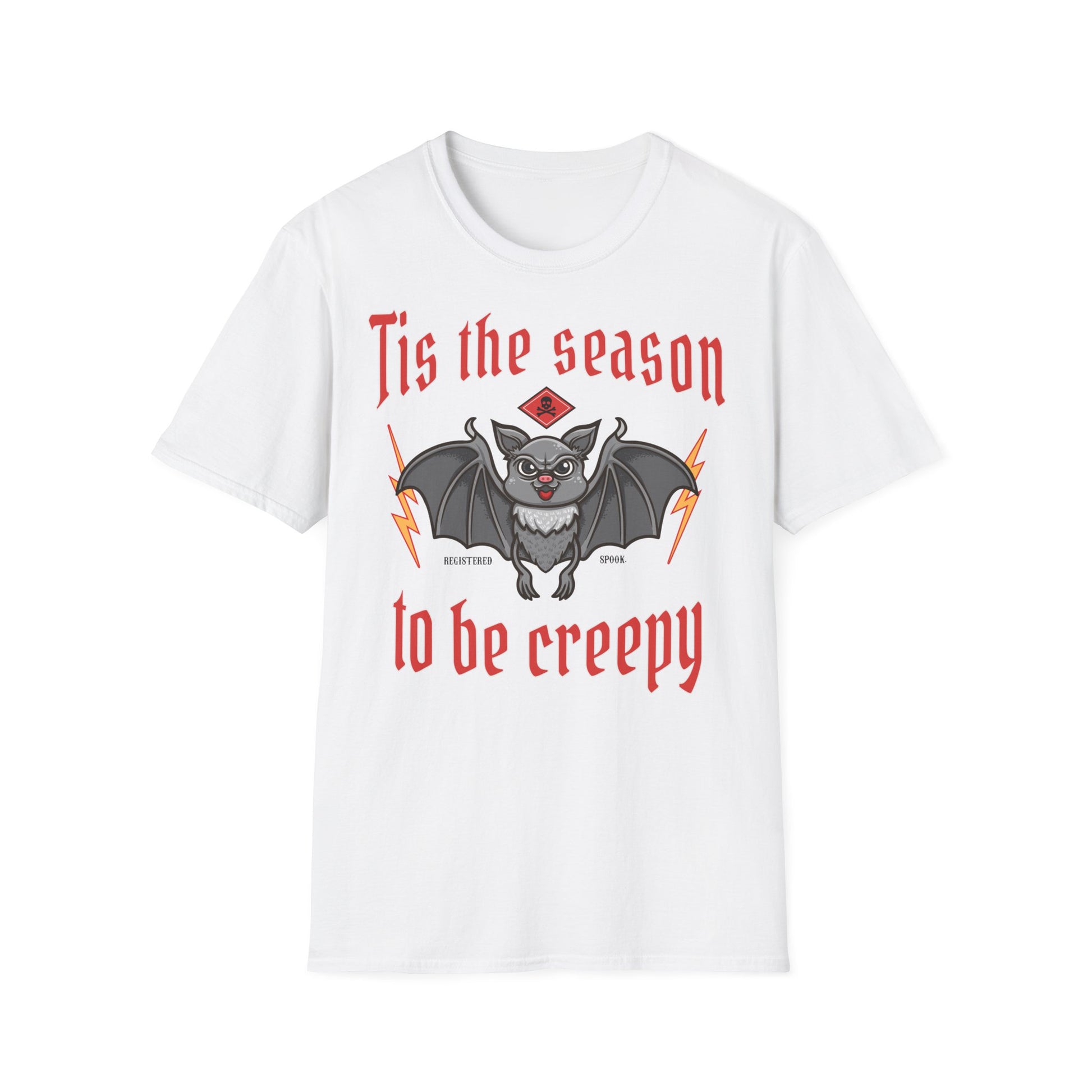 Halloween Creepy Bat Unisex T-Shirt, Cute Halloween Tee, Spooky Season Shirt, Fun Costume Top, Gift for Halloween Lovers Printify