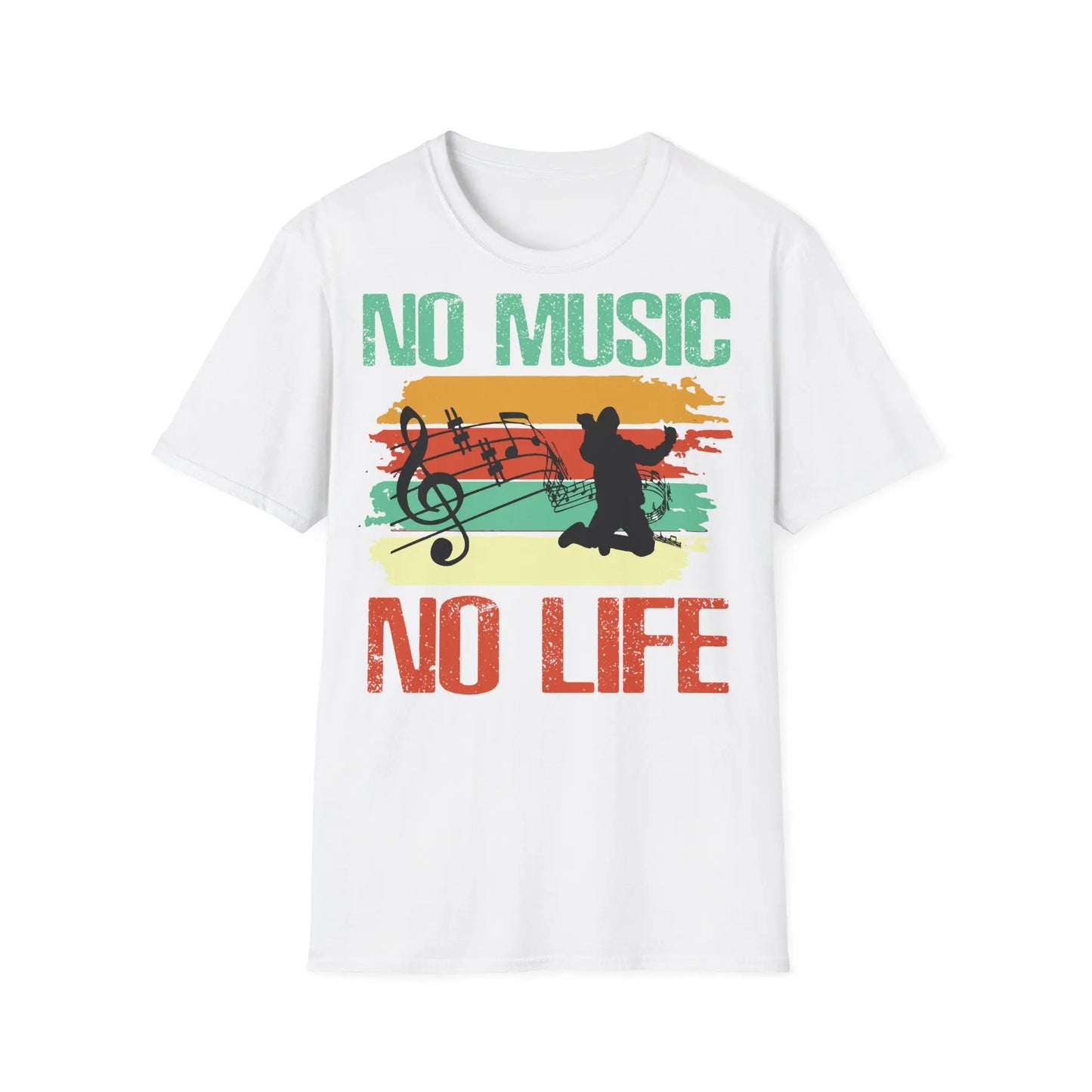 No Music No Life Unisex Softstyle T-Shirt - Perfect Gift for Music Lovers - So ist Leben