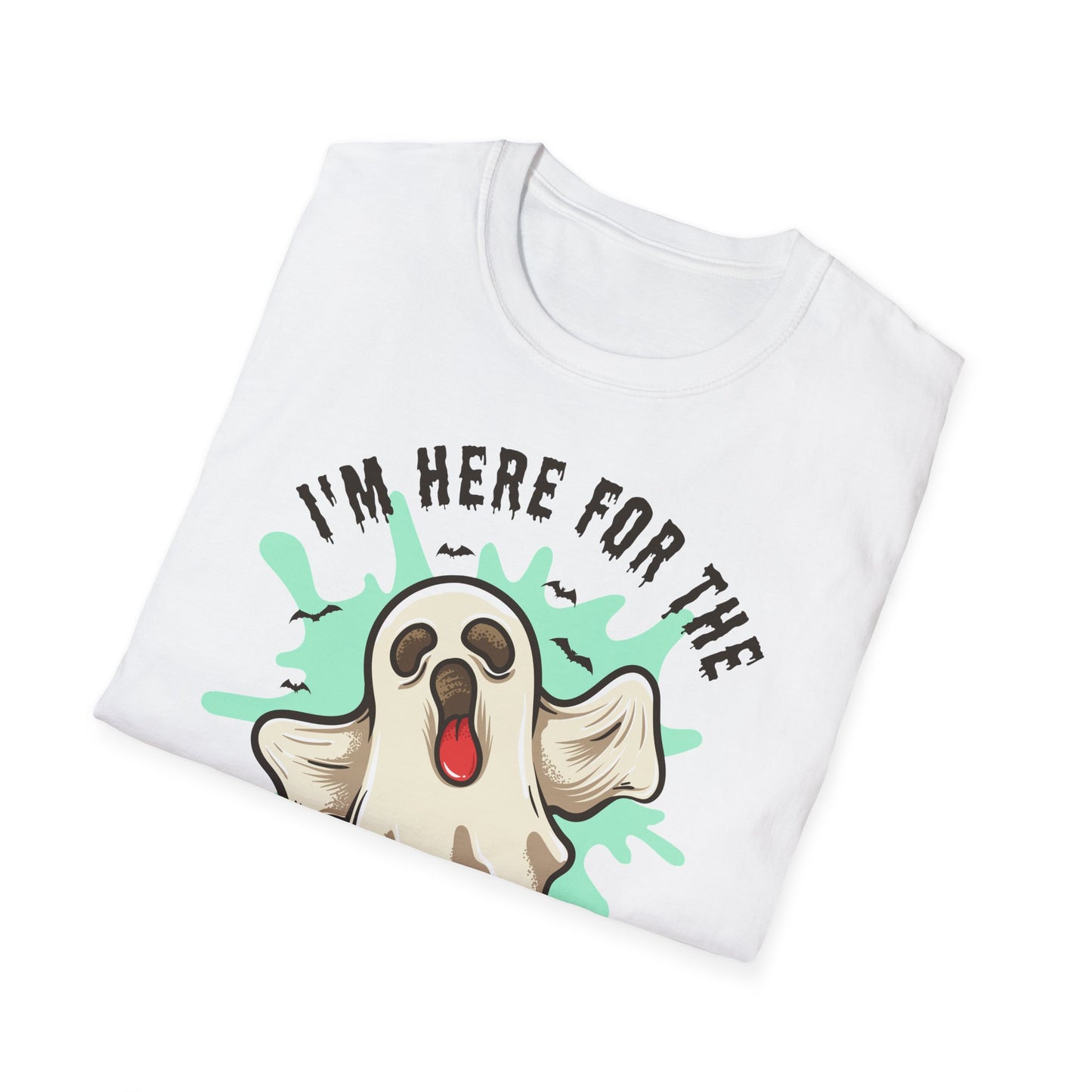 Halloween Ghost T-Shirt, I’m Here for the Boo Tee, Unisex Graphic Shirt, Spooky Season Top, Fun Costume T-Shirt Printify