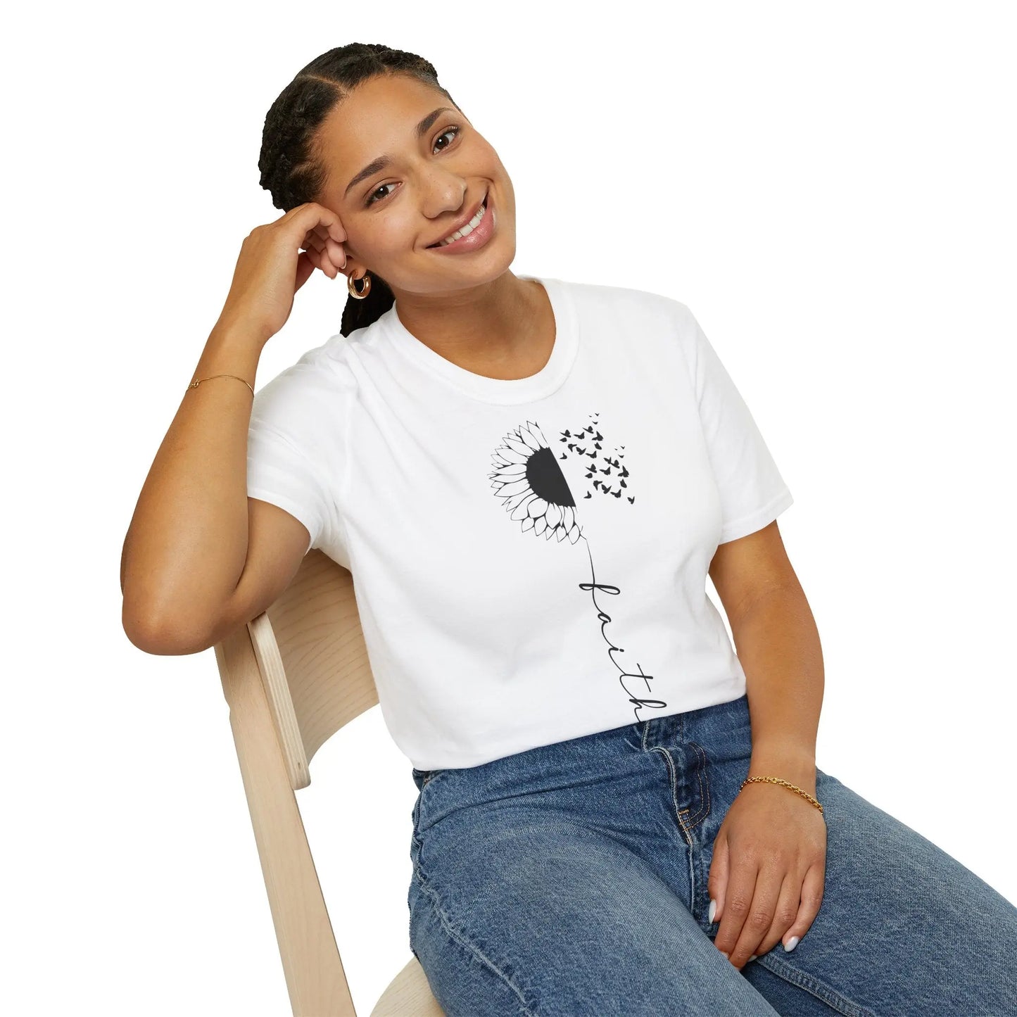 Faith Sunflower Unisex Softstyle T-Shirt - Inspirational Graphic Tee - So ist Leben