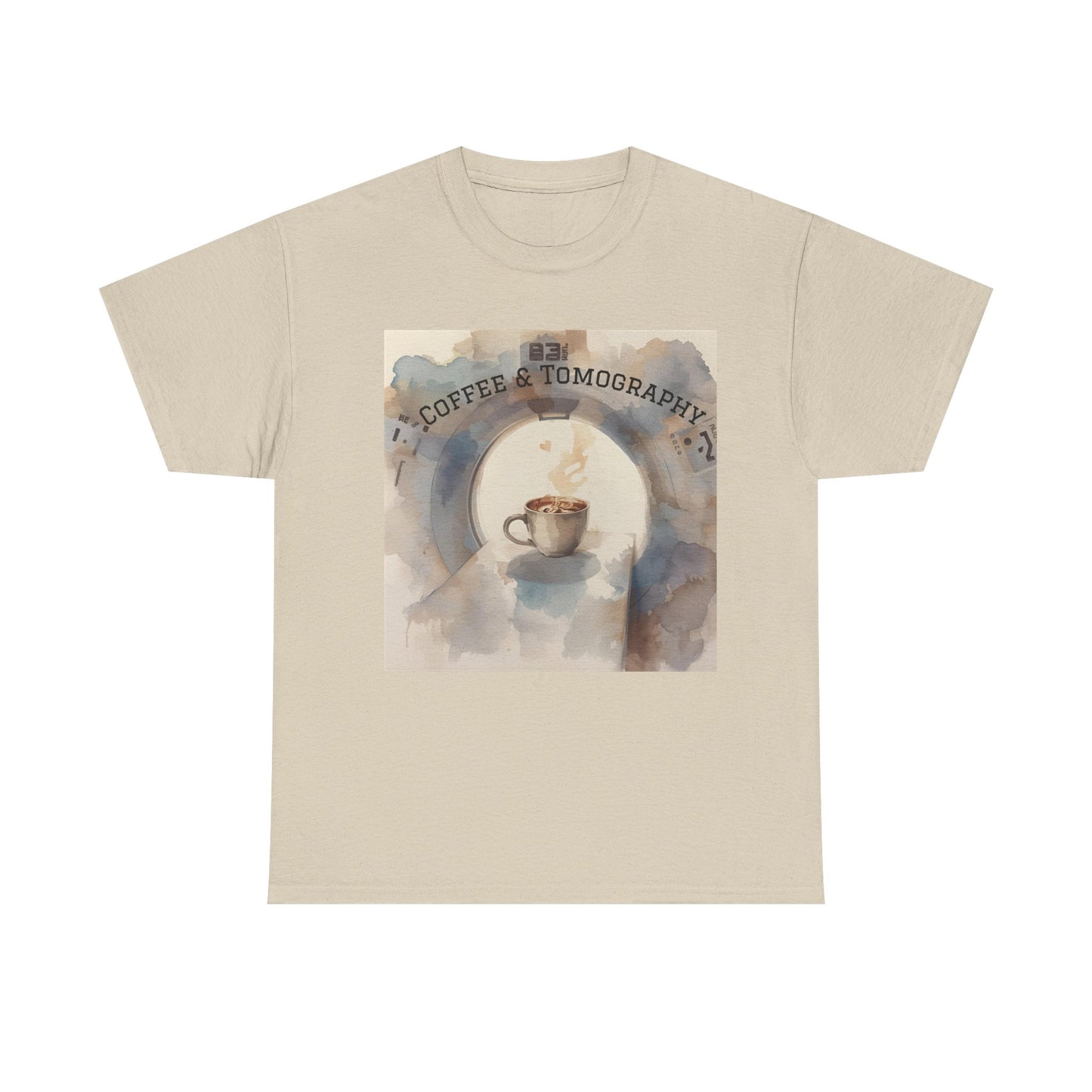 Coffee & Tomography Tee, Artsy Coffee Lover Shirt, Unisex Cotton T-Shirt, Gift for Coffee Enthusiasts, Casual Wear, Coffee Culture Fashion Printify