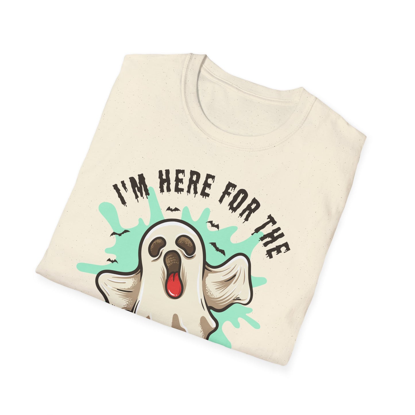 Halloween Ghost T-Shirt, I’m Here for the Boo Tee, Unisex Graphic Shirt, Spooky Season Top, Fun Costume T-Shirt Printify