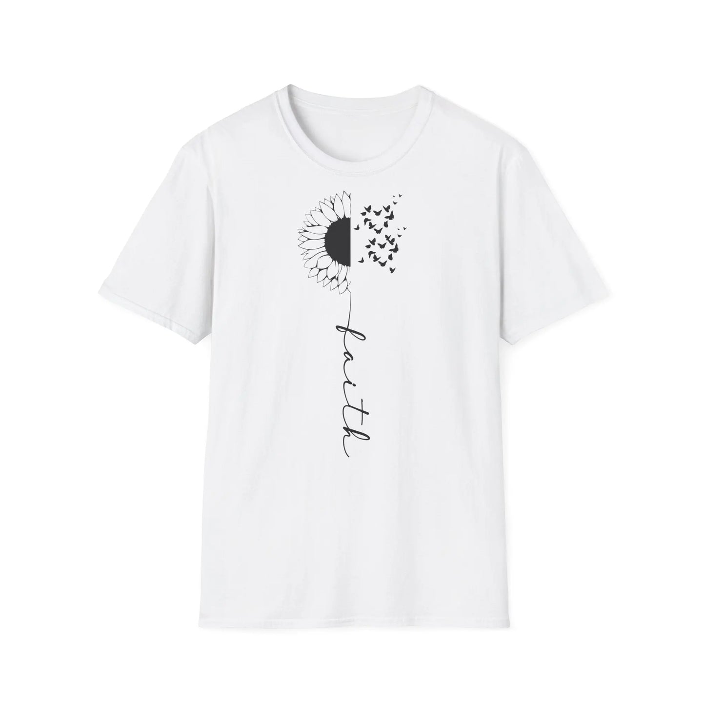 Faith Sunflower Unisex Softstyle T-Shirt - Inspirational Graphic Tee - So ist Leben