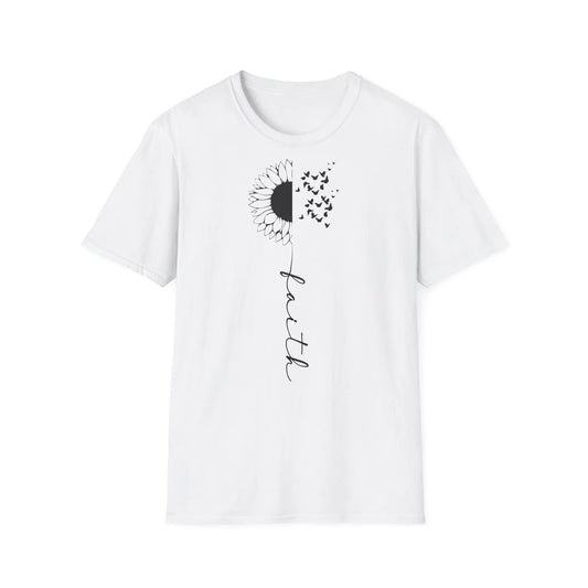 Faith Sunflower Unisex Softstyle T-Shirt - Inspirational Graphic Tee - So ist Leben