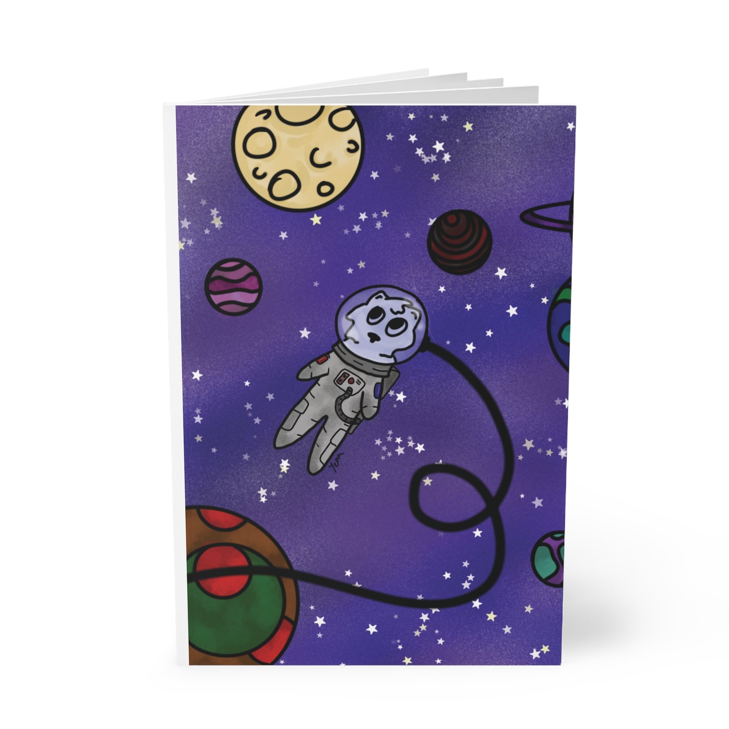Cosmic Adventure Softcover Notebook | A5 Astronaut Design, Journal for Space Lovers, Gift for Students, Sketchbook, Notebook for Kids Printify