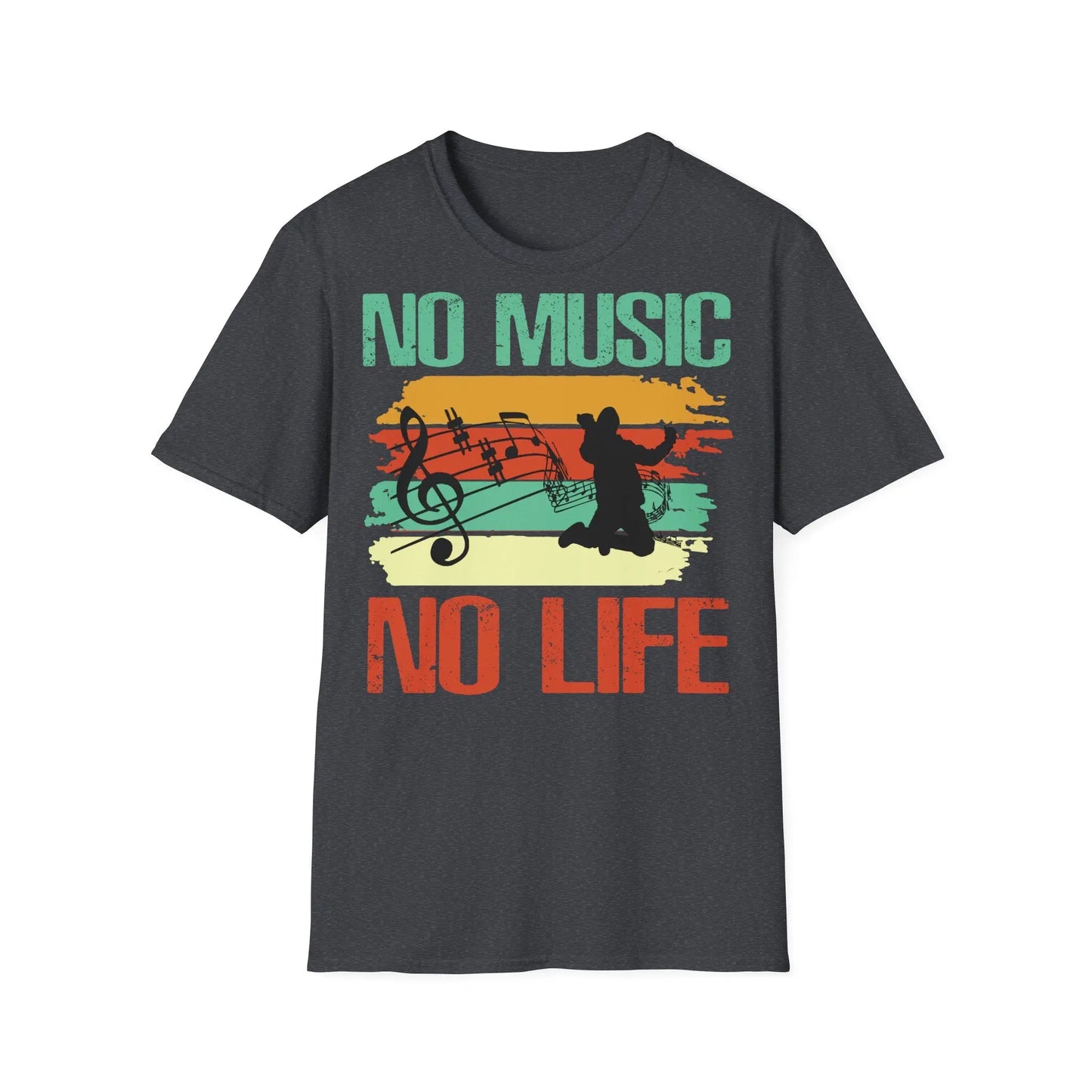 No Music No Life Unisex Softstyle T-Shirt - Perfect Gift for Music Lovers - So ist Leben