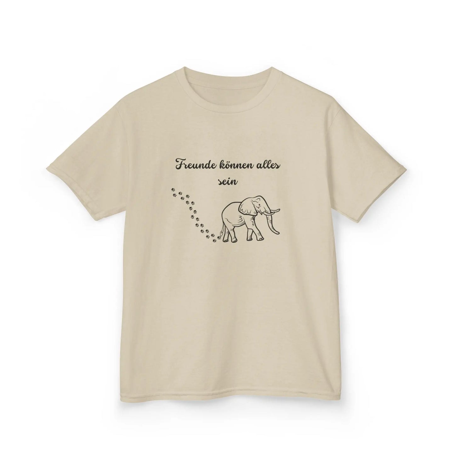 Cute Elephant Quote Kids Tee - "Freunde können alles sein" - Perfect for Playdates & Special Occasions - So ist Leben