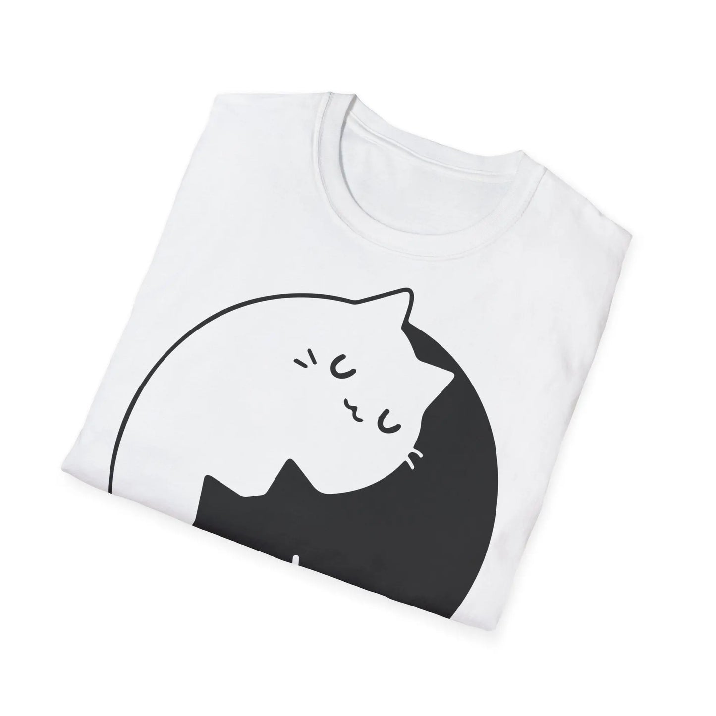 Yin-Yang Katzen Unisex Softstyle T-Shirt: Kuschelig, stilvoll, komfortabel, elegant - So ist Leben