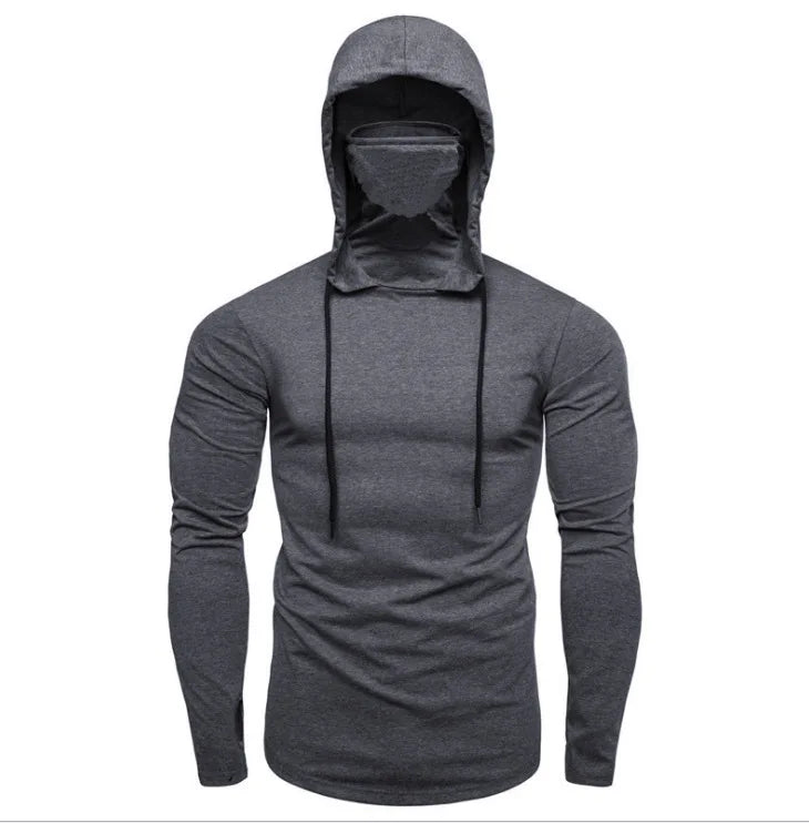 Lässige neue Mode Langarm Splice Große Maske Hoodies - So ist Leben
