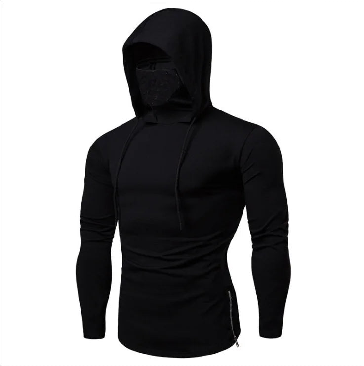 Lässige neue Mode Langarm Splice Große Maske Hoodies - So ist Leben