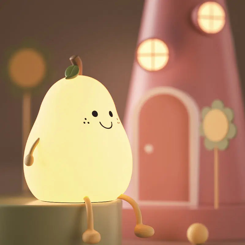 Creative Colorful Pear Duck Pear Night Light Pear Night Light Couple Gift Silicone Cute Night Light Sleeping Night Light - So ist Leben