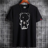 Men's Oversized Anime T-Shirt, White, Gothic Punk Style - So ist Leben