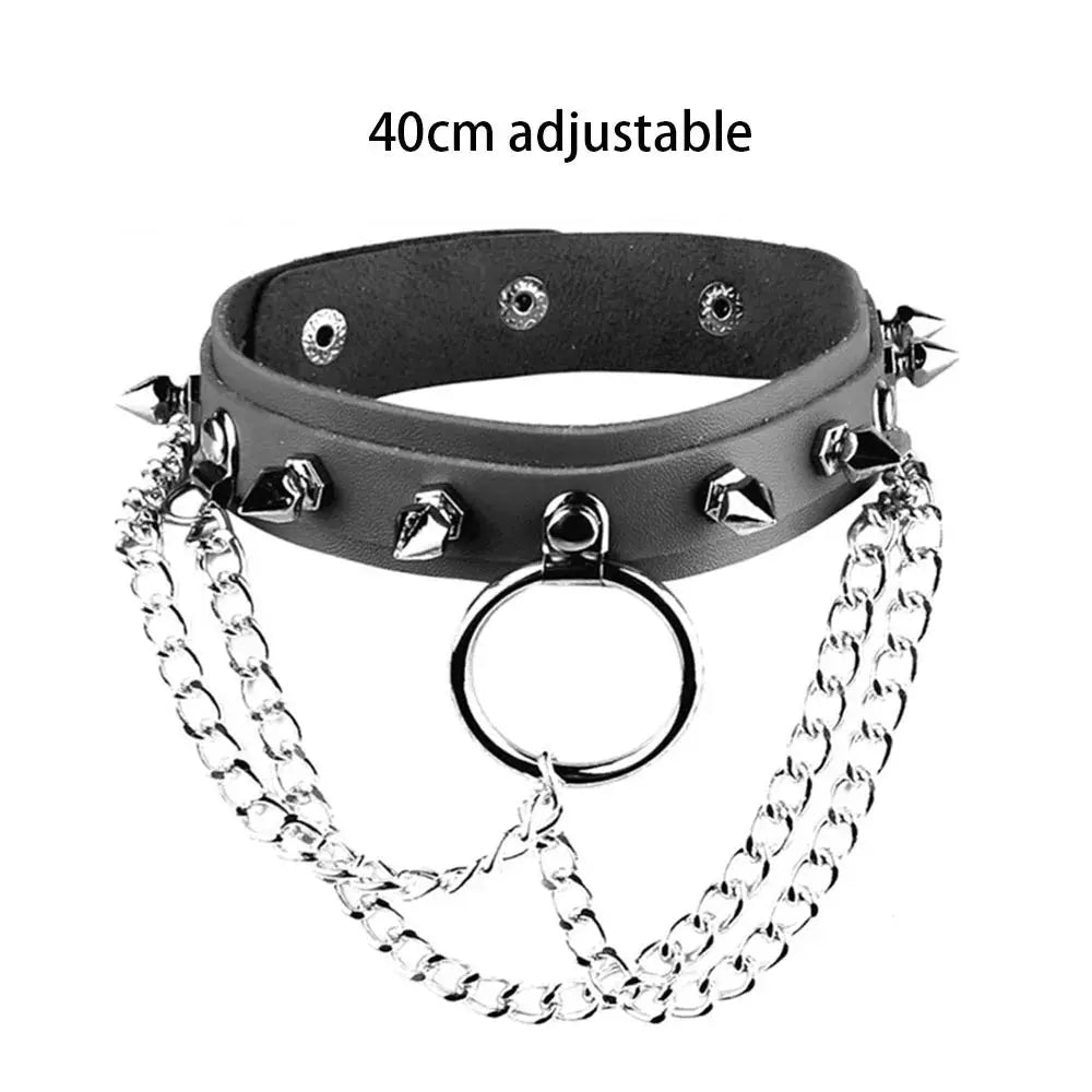 Gothic Heart Lock Choker – Punk Rivet Necklace with Key | Cosplay, Bondage-Inspired Jewelry for Women - So ist Leben