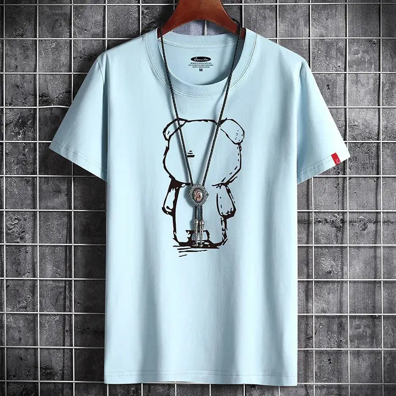 Men's Oversized Anime T-Shirt, White, Gothic Punk Style - So ist Leben