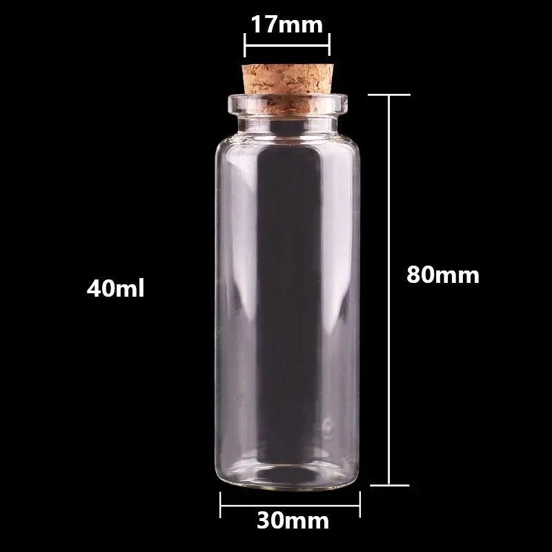 24 Stück 10 ml, 15 ml, 20 ml, 25 ml, 30 ml, niedliche Klarglasflaschen mit Korken, leere Gewürzflaschen, Gläser, DIY-Bastelfläschchen - So ist Leben