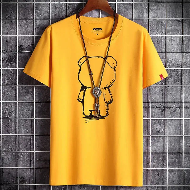 Men's Oversized Anime T-Shirt, White, Gothic Punk Style - So ist Leben
