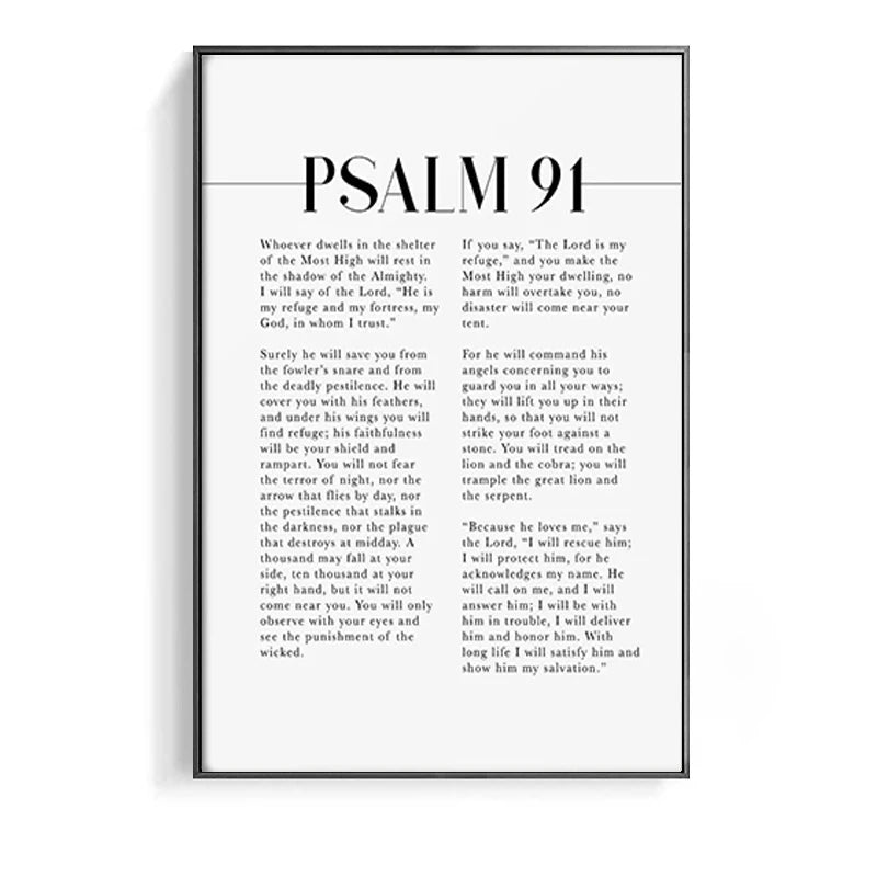 Psalm 91 Schrift Wandkunst für Ihre christliche Wohndekoration - So ist Leben